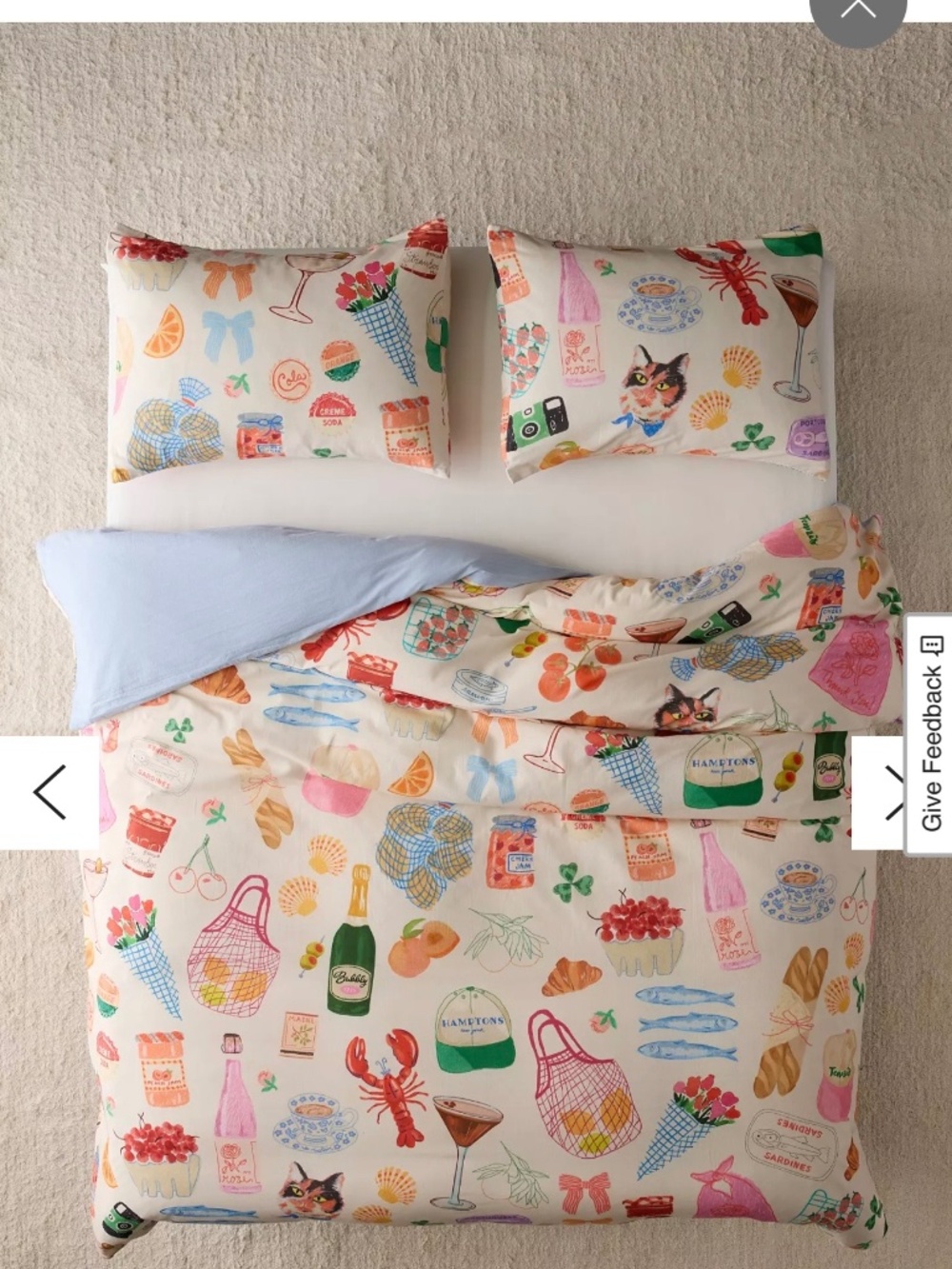 Urban Outfitters Seaside Weekend Full/Queen Duvet Cover & Shams